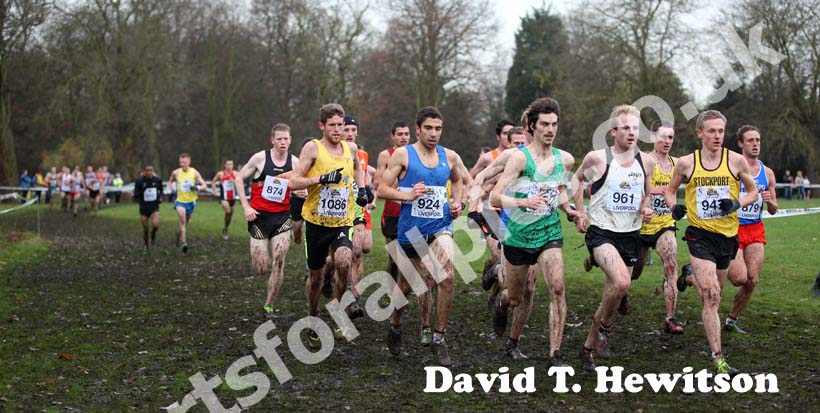 Leaders 874 Andy Vernon, 1086 Jonny Mellor, 924 Jonathan Taylor (Morpeth), Thomas Humphries (Cannock) and Frank Tickner (Wells City) 947 Steve Vernon during the 2012 McCain Liverpool Challenge.